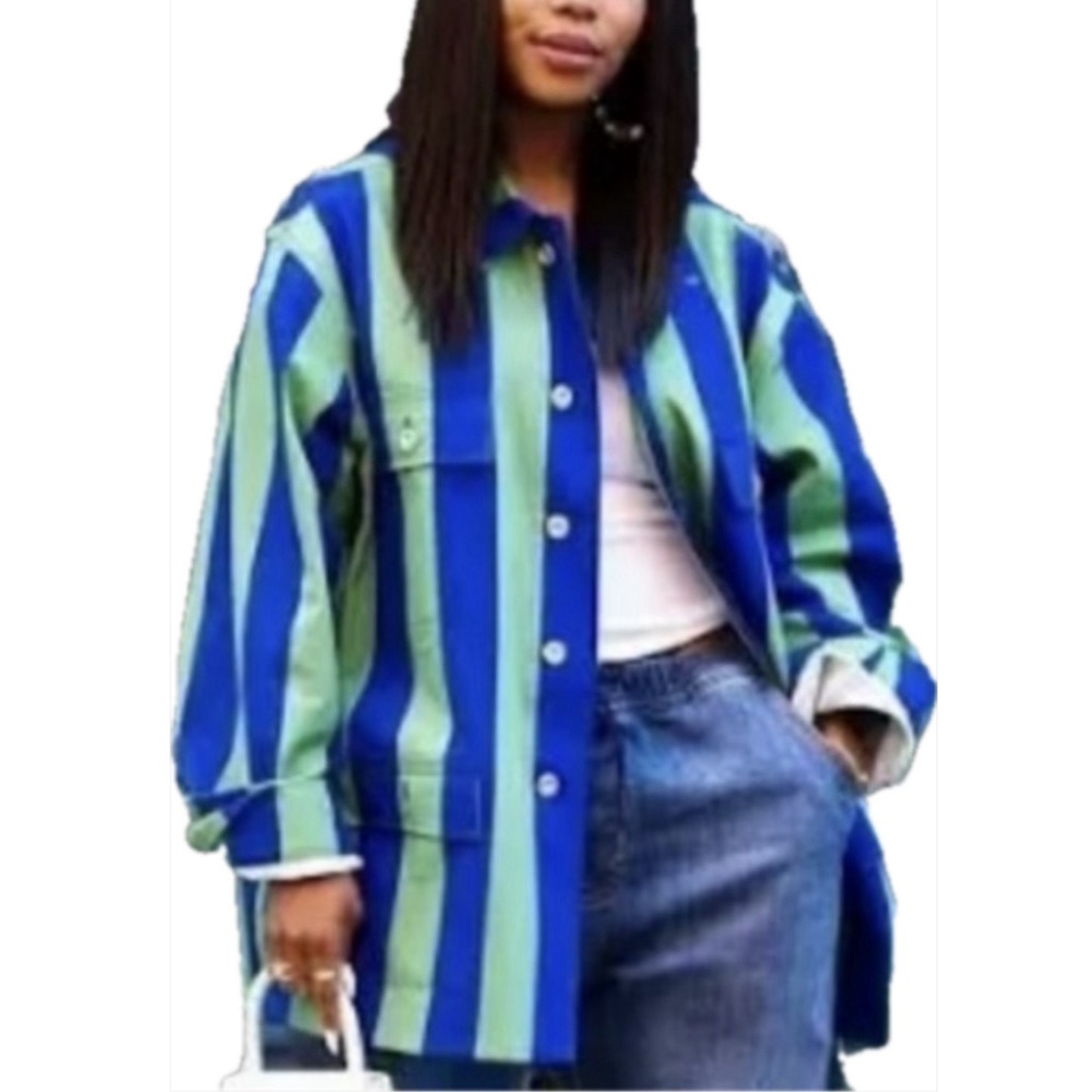 Target Blue and Green Oversized Jean Jacket